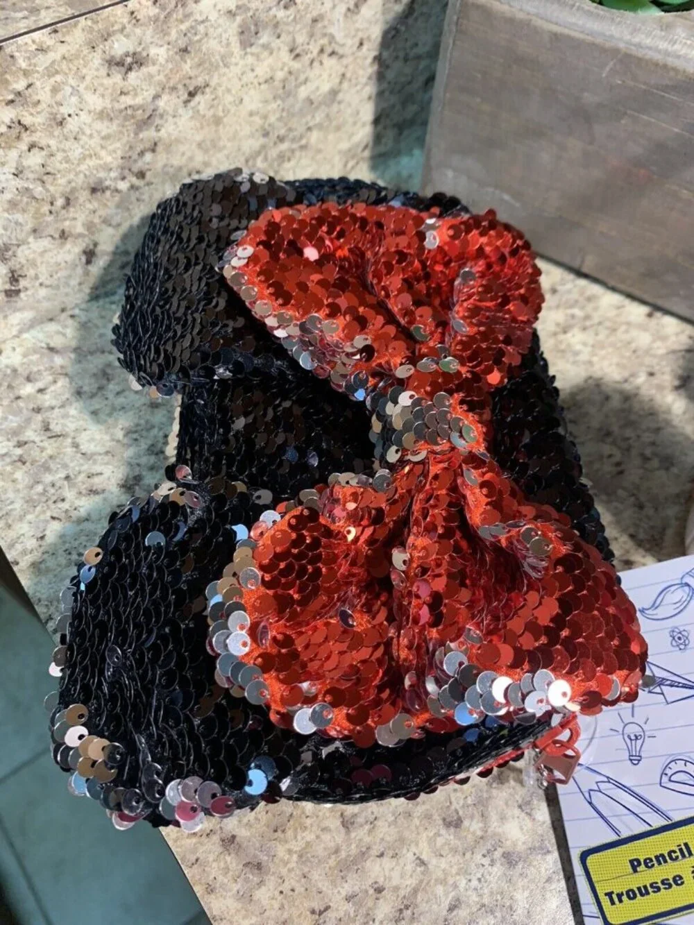 Disney Minnie Mouse Sequin Pencil Case Minnie Mouse Makeup Bag Minnie Clutch U19